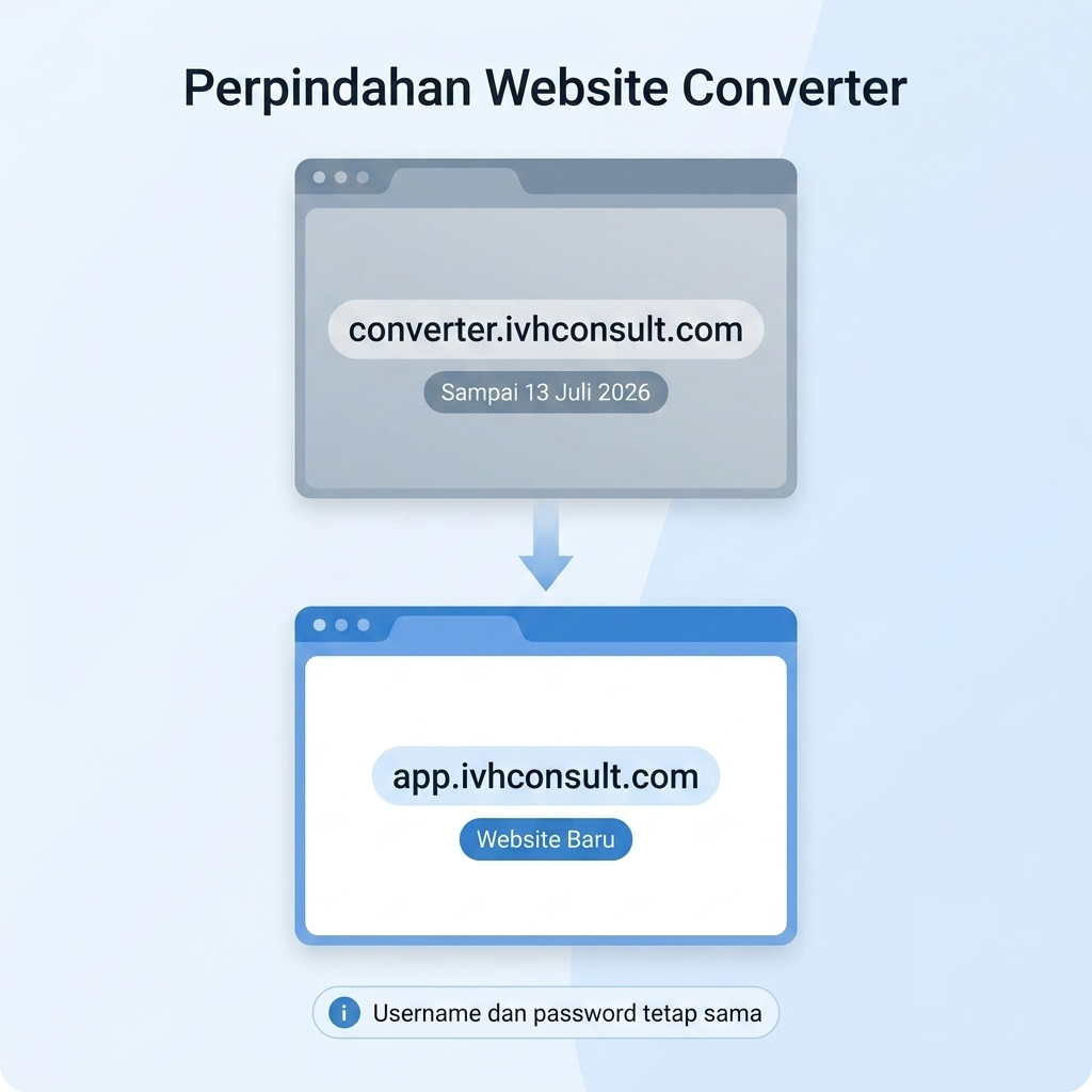 Perpindahan Website Converter IVH Consult